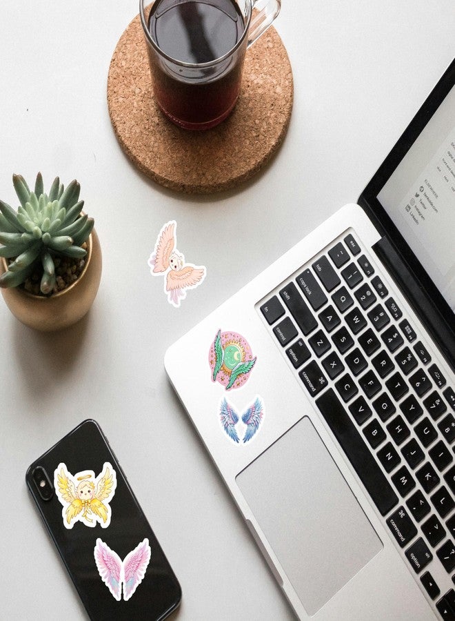 EXO DECOR Angel Wing Stickers - 120 PCS Beautiful Fairies Best Realistic Angel Wings Aesthetic Stickers for Laptops, Guitars, Phones, Pads, Skateboards, Bicycles, Motorcycles, Helmets - Waterproof_1012 C - Image 2